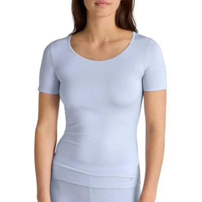 Afbeelding van Calida Natural Comfort Pyjamashirt, Dames, Maat: 32/34, Harmony blue