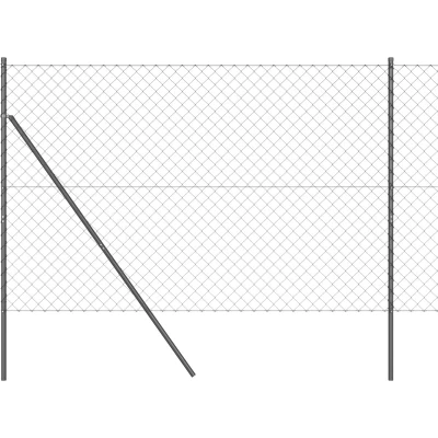 Afbeelding van vidaXL Kettinghek Set van 2 Grijs Staal 25 x 1.5 m Duurzaam