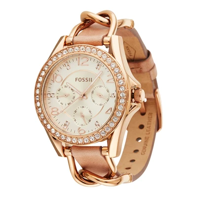 Afbeelding van Fossil ES3466 Riley horloge dameshorloge Roze