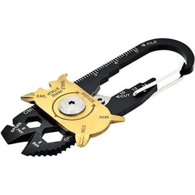 Afbeelding van Scoby Multitool Sleutelhanger Survival Gadget Outdoor Tool EDC Keychain 20 in 1 Functies Cadeau Zwart
