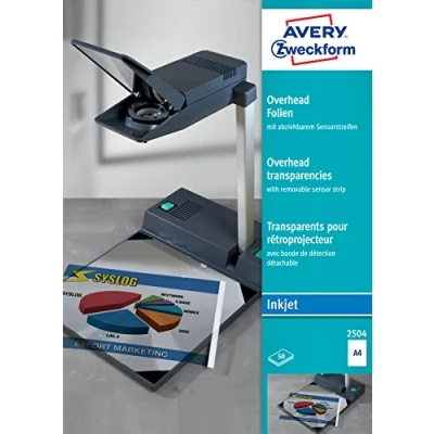 Afbeelding van avery zweckform inkjet ohp folie a4 transparant sterkte 0 11mm