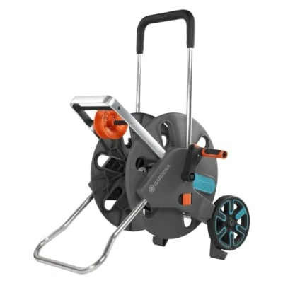 Afbeelding van GARDENA CleverRoll L Easy: Slangenwagen met tot 100 m capaciteit, bijzonder stabiel, stevige slanggeleiding in robuust metalen frame, nadruppelstop, gereedschapsloze montage (18520 20)