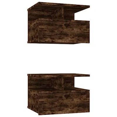 Afbeelding van vidaXL Nachtkastjes 2 st zwevend 40x31x27 cm hout gerookt eikenkleurig