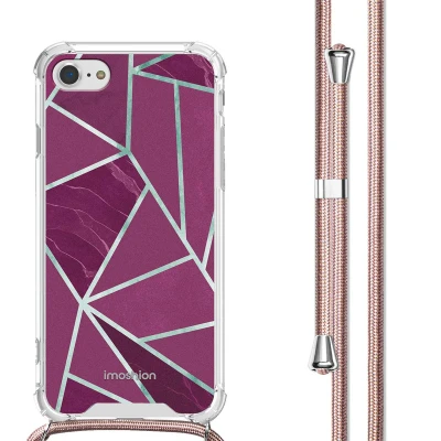 Afbeelding van Apple iPhone 7 Hoesje Kunststof iMoshion Softcase/Koordhoesje/Backcover Bordeaux Graphic Telefoonhoesje