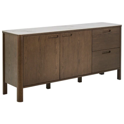 Afbeelding van Hjem Interiors Florence Dressoir Keramiek / Gerookt Eiken