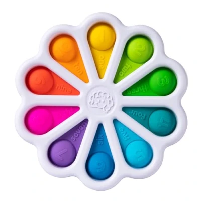 Afbeelding van Fidget Toys Dimple Digits XL Simple Popit Flower Bloem Wit