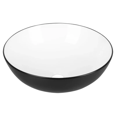 Afbeelding van Differnz Duo waskom 40cm keramiek zwart wit