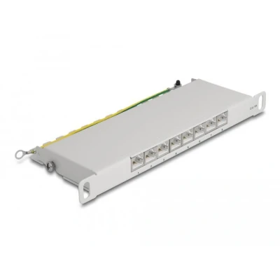 Afbeelding van Delock 10″ Patchpanel 8 Port Cat.6A 0,5 HE grau