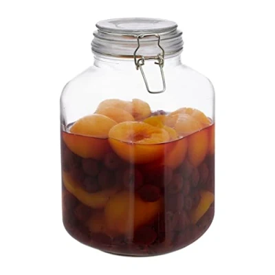 Afbeelding van Relaxdays weckpot 3 liter beugelsluiting voorraadpot bewaarpot glas inmaakpot