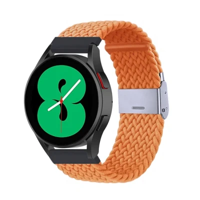 Afbeelding van Garmin Venu 2 &amp; 3 Braided nylon bandje Oranje Polyester Rekbaar siliconen