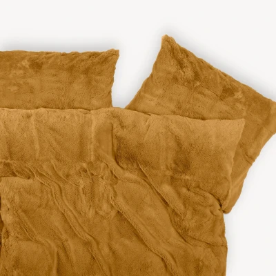 Afbeelding van Dekbedovertrek Teddy Fleece Caramel Latte Bestel Nu Snel Bij Y not 1 Persoons 140x200/220cm + 1x 60x70cm