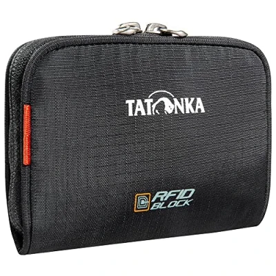 Afbeelding van Tatonka portemonnee Big Plain Wallet RFID B met bescherming en muntvak, vakken voor creditcards, bankkaarten enz. Afmetingen: 13 x 9 2 cm, zwart