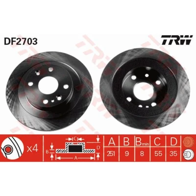 Afbeelding van Trw Remschijf DF2703