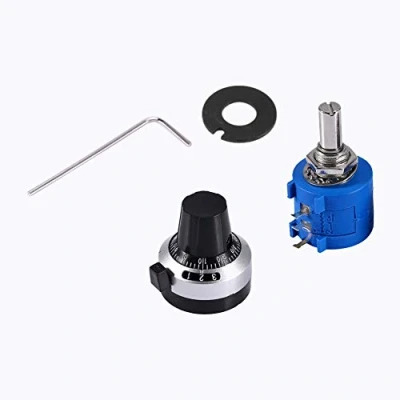 Afbeelding van Jadeshay 10K Ohm, Multi Turn Potentiometer, 10 draai roterende draad gewonden precisie potentiometer weerstand 1 set, met verstelbare draaiknop, 3590S 2 103L