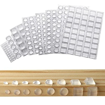 Afbeelding van YEGUO Elastische buffers, 320 stuks rubberen beschermbuffers, transparante meubelbuffers, zelfklevende voetjes, geluidsdemping, pads, aanslagbuffer (8 maten), rond