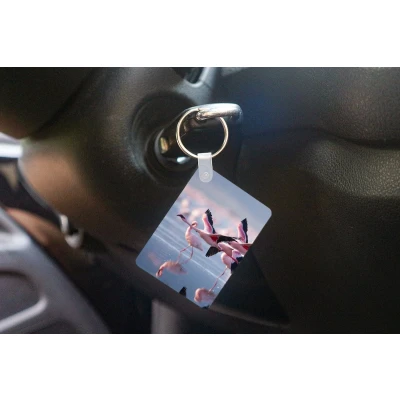 Afbeelding van Sleutelhanger Flamingo Vogel Water Roze Uitdeelcadeautjes Plastic