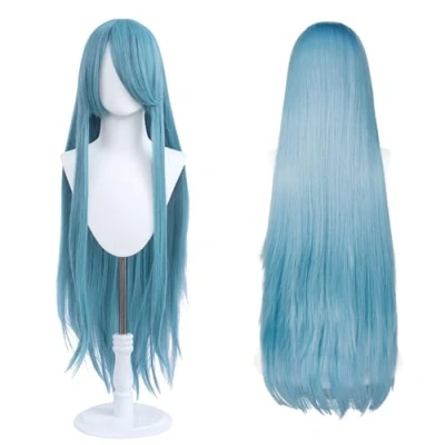 Afbeelding van 100 cm lange pruik, universele anime kostuum cosplay perfect voor feest, dagelijks gebruik, festivals en Halloween, geweldig tv, film, karakter (Teal)