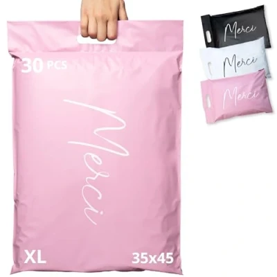 Afbeelding van 30 Verzendzakken Kleding Vinted Maat XL 35x45cm ONDOORZICHTIG/DUURZAAM/WATERDICHT Verzendenvelop van Kunststof Verzendtas tassen voor pakketten Bedankt