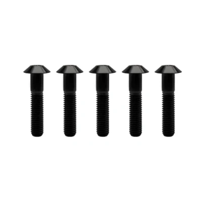 Afbeelding van RISON titanium bouten M6 x 1,0 35 mm koepelkop kopbout binnenzeskant zwart schroeven sokkel kop schroef voor fiets motorfiets 5 stuks