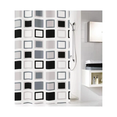 Afbeelding van Kleine Wolke douchegordijn Clipper antraciet grijs 120x200 cm
