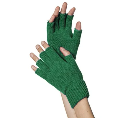 Afbeelding van Stekarneval Gebreide handschoenen, vingerloos, groen
