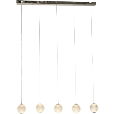 Afbeelding van Searchlight 5 lichts hanglamp Allure chroom rechthoekig 51485 5CC