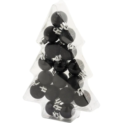 Afbeelding van Cos &amp; Trendy Kerstballen 17 stuks zwart 3 cm