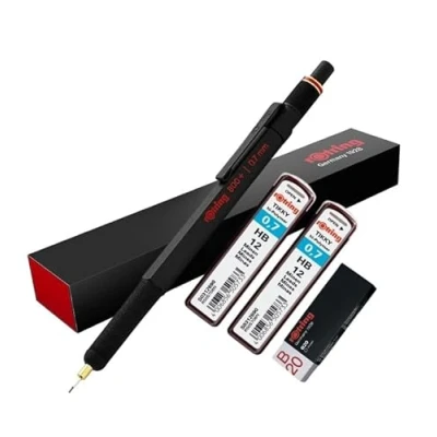 Afbeelding van rOtring 800+ mechanisch potlood en touchscreen stylus Twist to Retract HB 0,7 mm voortstuwende 2x 12 2 ft leads B20 gum