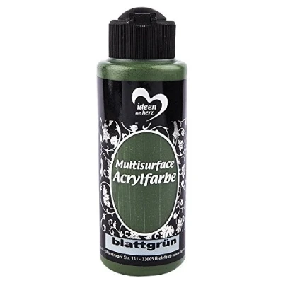 Afbeelding van Acrylverf &quot;Multisurface&quot; Multifunctionele verf voor het schilderen van hout, glas, polyester, keramiek, porselein, terracotta, piepschuim, stof, leer universele op waterbasis 120 ml (bladgroen)
