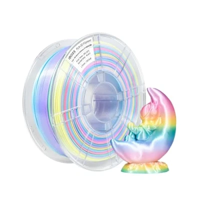 Afbeelding van iBOSS Zijde Macaron Regenboog PLA+ 3D Printer Filament 1.75mm +/ 0.02mm, 1KG (2.2lb), Slijtvast en Glad PLA PRO printfilament, past op de meeste FDM printers