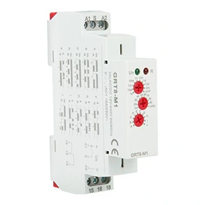 Afbeelding van Tijdrelais GRT8 M1 multifunctioneel vertragingsrelais met 10 functies DIN railmontage AC/DC 12V 240V