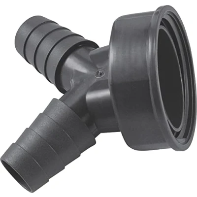Afbeelding van Cornat Rezyklat slangaansluiting 2 voudige 45 aftak 1 1/2 inch IG Ø 21 mm 23 Gemaakt van gerecyclede kunststof Made in Germany kwaliteit/dubbele machineaansluiting / TEC356397R, grijs