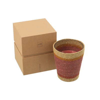 Afbeelding van J Line Geurkaars Mand Wax Bord Large 75 Uur