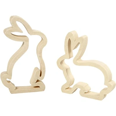 Afbeelding van Paashazen, h: 14 cm, b: 13 2 stuks, triplex