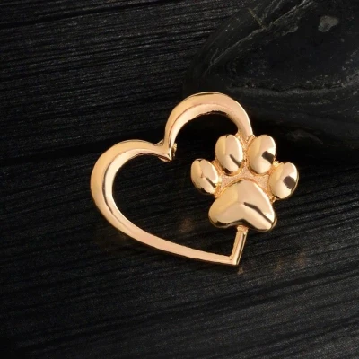 Afbeelding van GoedeDoelen.Shop Broche Paw Heart Pin Statement Dierenwelzijn Rescue Paws Cadeau Wellness House