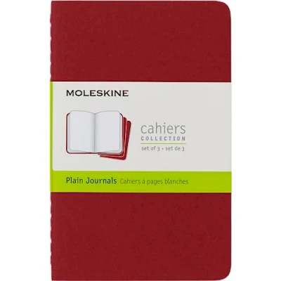 Afbeelding van Moleskine Plain Cahier Red Cover (3 Set)