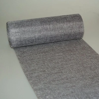 Afbeelding van Deko AS GmbH Shabby Chic linnenlook tafelloper, polyester geurloos, donkergrijs, 30 cm x 5 m,