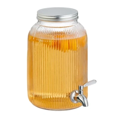 Afbeelding van Relaxdays limonadetap met kraantje deksel 4 liter glas