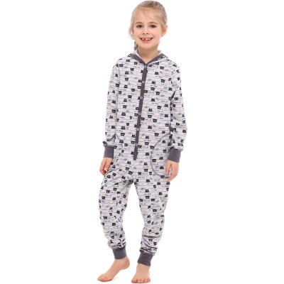 Afbeelding van Merry Style Kinder Pyjama ronde hals lange mouwen broek met zakken Katoen MS MS10 223 PJ Melange Katzen 122 128