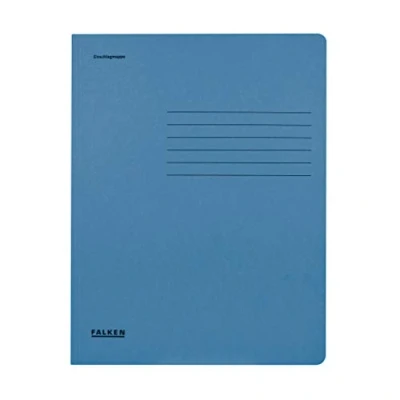 Afbeelding van FALKEN 25 stuks enveloppe map. Made in Germany. Gemaakt van gerecycled karton met 3 binnenflappen voor DIN A4 blauw Juris map Documentenmap Opbergmap.