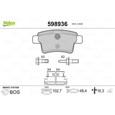 Afbeelding van Valeo Remblokset 598936