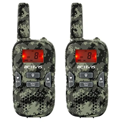 Afbeelding van Retevis RT33 Walkie Talkie Kinderen PMR446 8 Kanalen talkies voor met LCD scherm Zaklamp set Kinder Cadeaus Speelgoed Binnen en Buiten Reizen (1 Paar, Camokleuren)