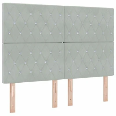Afbeelding van vidaXL LED Hoofdbord Lichtgrijs 72 cm Velours