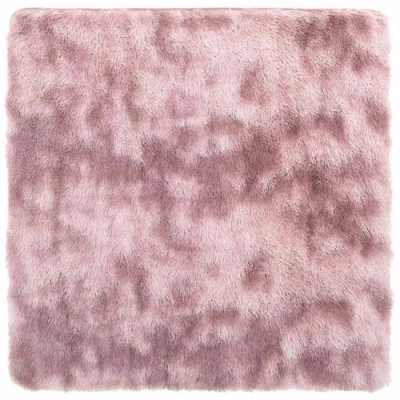 Afbeelding van vidaXL Vloerkleed hoogpolig 240x240 cm polyester roze