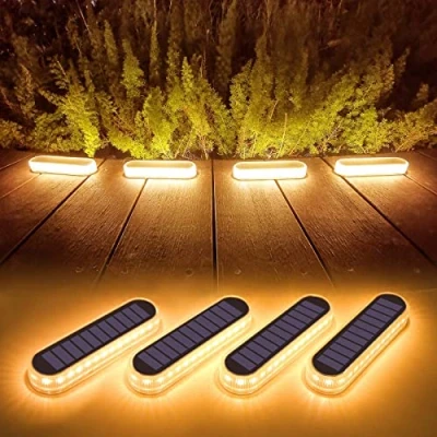 Afbeelding van Lacasa Solar Decking Lights, LED Buitenverlichting op zonne energie, Trapverlichting waterdichte IP68, Tuinverlichting voor Buiten, Terras, Oprit, 40lm, Warm Wit licht 4 stuks
