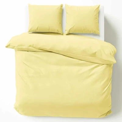 Afbeelding van Cotton Castle Beddengoed, bedgarnituur, dekbedovertrek, 100% katoen, 135x200, 155x220, 200x200, 200x220. Kleur: vanillegeel. Afmetingen: 200 x 220 cm