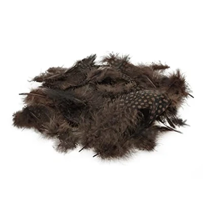 Afbeelding van Netuno 150 bruin decoratieve vogel veren 6g parelhoen gestippeld natuur voor DIY Crafting pasen kerstmis figuur maskers bruiloftsfeesten