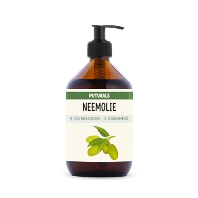 Afbeelding van Puturals Neemolie 100% Biologisch 500ml Koudgeperst en Puur voor Huid, Haar, Lichaam Planten