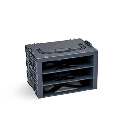 Afbeelding van Bosch Sortimo i Rack 3 voudig in antraciet voor gereedschapskoffer, innovatief transportsysteem, leeg, compatibel met L Boxx