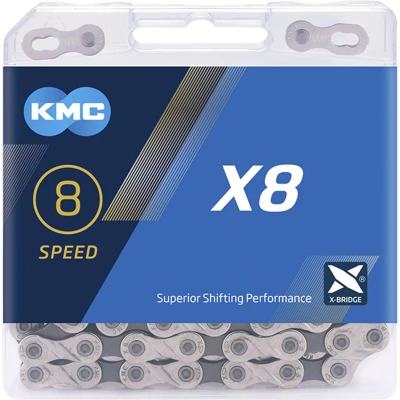 Afbeelding van KMC X8 8 speed ketting BikeTotaal.nl Zilver